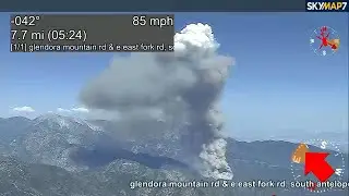 Fire in Angeles National Forest sends giant plume of smoke into air