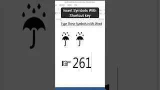 Umbrella symbol in ms word | symbols in word | 