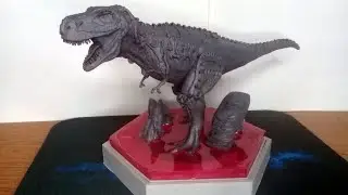 3D Printed Battle Rex With Epoxy Casting and LEDs