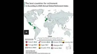 The best countries for retirement! #map #retirement #best #countries #youtubeshorts