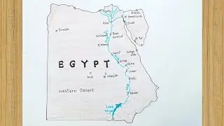 How to Draw Egypt Map / Egypt Map Drawing || (رسم خريطة مصر كامله)