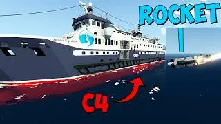 The Spirit of Expedition VS C4 Bombs and Anti-Ship Missiles ◉ Stormworks: Build and Rescue