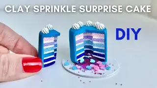 Tiny Sprinkle Explosion Cake - Dollhouse Miniatures - DIY Polymer Clay