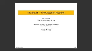 ECE 350 Lecture 23: File Allocation Methods