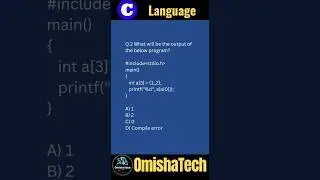 Array Mcqs in C Programming #shorts #cprogramming #omishatech #arrayinc