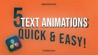 5 Text Animations to Elevate Your DaVinci Resolve Edits (Quick & Easy!)