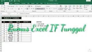 Rumus IF Tunggal pada Excel