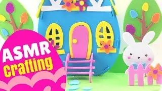 🎧ASMR Crafting- DIY Easter Foam Environment-Relaxation, Soft Whispers, Peeling Stickers.