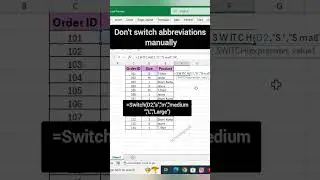 How to use switch function in excel tips and tricks #focusinguide #exceltips #tutorial #shorts