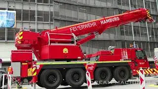 Local fire department 👨🏻‍🚒⛑️ showing huge Liebherr giant mobile crane LTM 1070-4.2 dismantling  🚒 🚨🛑