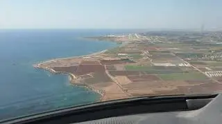 LANDING IN CYPRUS.  beautiful island.  PAPHOS airport