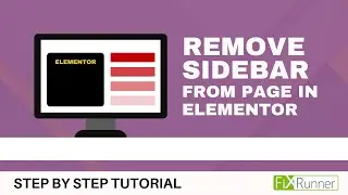 How To Remove Sidebar From the page in elementor