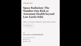 Space Radiation: The Number One Risk to Astronaut Health beyond Low Earth Orbit | RTCL.TV