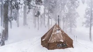 吹雪のソロキャンプ|暴風の森でもテントの中は安全です