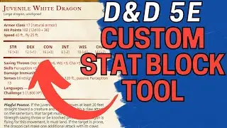 A Tool EVERYONE Can Use For Custom Stat Blocks | D&D 5e Tools