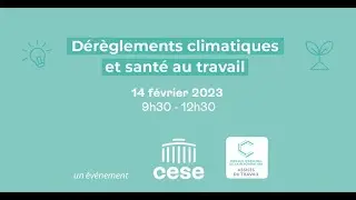 Dérèglements climatiques et santé au travail - CESE