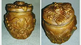 Декор банки для чая.  Декор банок своими руками.DIY. Солёное тесто.