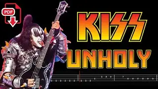 KISS - Unholy (🔴Bass Tabs | Notation) @ChamisBass #kissbass #basstabs #kissband