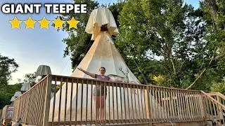 Overnight Camping in a GIANT Teepee (5-Star Camping)