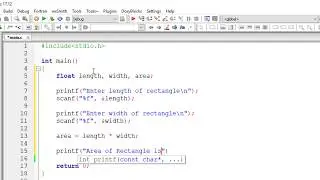Find Area of a Rectangle: C Program