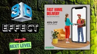 How to Create 3D Effect In Canva 😲|  Canva 3d effect design |  3d Instagram post design