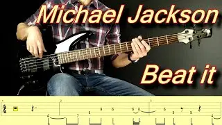 Michael Jackson - Beat It (5-string bass lesson with tabs)