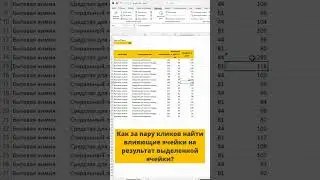 Как за пару кликов найти влияющие ячейки на результат выделенной ячейки? #excel #exceltips #shorts