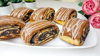 Non puoi comprarli nel negozio! Panini morbidi con semi di papavero e glassa al cioccolato!