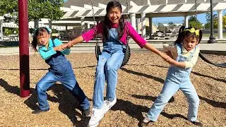 Jannie and Friends Play at the Playground Park | Kids Learn to Share and Play Together