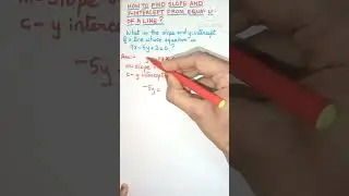 How to Find Slope and Y- Intercept of a Line Whose Equation is Given #shorts | Slope and y-intercept