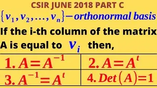 Matrix whose columns form an orthonormal basis