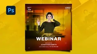 Creative Social Media Post Design | Online Webinar Poster | Photoshop Tutorial