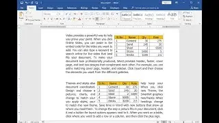 Place Table Anywhere on Text in MS Word (Table Wrapping)