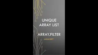 Unique Array List using Array filter method #2 