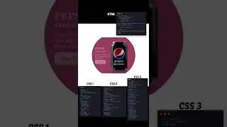 HTML, CSS, 3D rendering, Pepsi can, Pepsi logo, Flexbox, Grid, design, website, promotional element