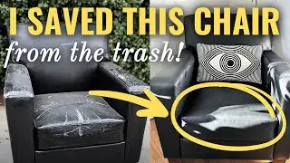 I Can't Believe it Cost $9 to Make this Chair LOOK and FEEL like LEATHER!