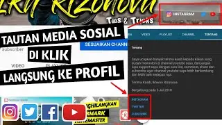 Menambahkan Link Tautan Instagram, Twitter, Facebook, Subscribe Di Sampul Channel Youtube