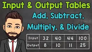 Input and Output Tables (Function Tables) | Adding, Subtracting, Multiplying, and Dividing