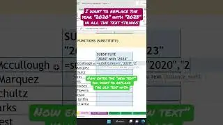 How to SUBSTITUTE specific text in a text string in Excel