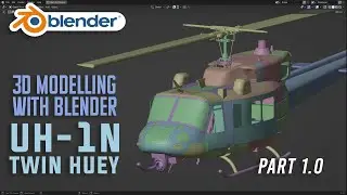 Blender 3.1 : How to 3D Modelling UH-1N Twin Huey Part-1 : Modelling fuselage (Timelapse)