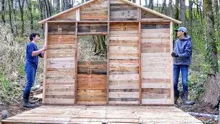 Rustic cabin built from pallet wood (part 1)