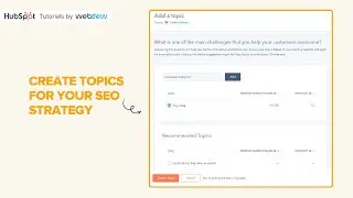 How to create topics for your SEO strategy in HubSpot