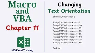 Change Text Orientation Using Macro | Macro and VBA Chapter 11