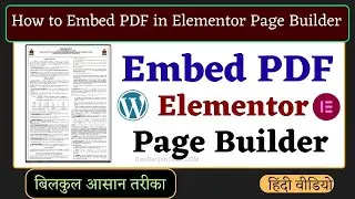 How to Embed PDF in WordPress Website Using Elementor Page builder | pdf embedder plugin