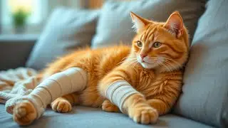 Mamá Gata se lastima… pero su Pequeño Gatito la Cuida con Amor 🧡#cat #cute #kitten