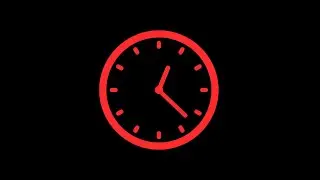 New red color counting down clock animation video footage on black background