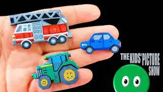 HOW TO MAKE MAGNET VEHICLES! Polymer Clay Modelling - Car, Fire Truck & Tractor