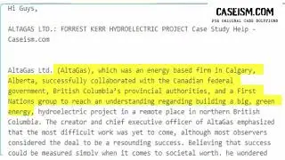 ALTAGAS LTD.: FORREST KERR HYDROELECTRIC PROJECT Case Study Help - Caseism.com