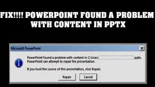 FIX PowerPoint found a problem with content in pptx