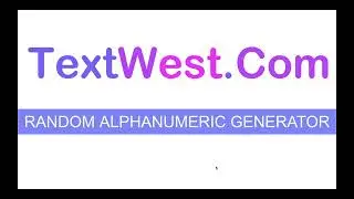 Random Alphanumeric Generator